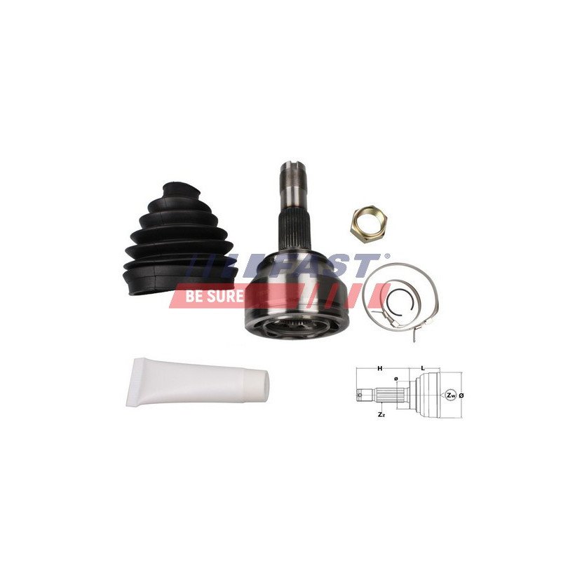 FT25078K Homokineet reparatie set, aandrijfas