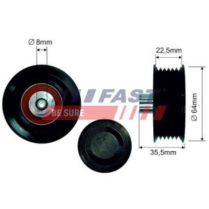 FT44593 Tensioner Pulley, V-ribbed belt